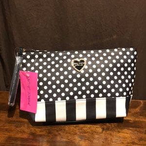 Sold.  Betsey Johnson cosmetic case.  Black/ivy.